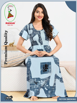 MANGAI RAYON Smocking Nighty | Beautiful Pleated Design | Side Pocket | Stylish Nighty for Trendy Women's | Your Perfect Nightwear Collection's (SRN)