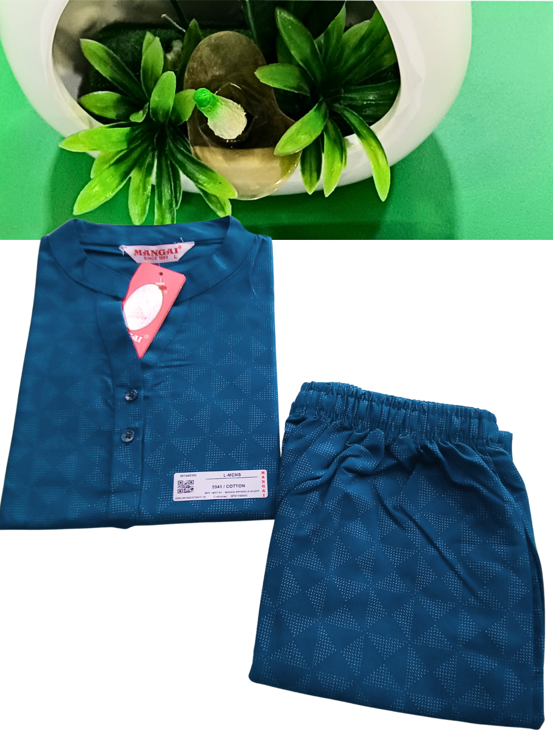 New MANGAI Stylish Cotton Night Suits for all Stylish Women's | Long Sleeve with Size Pocket Beautiful all Over Printed Elastic Waist Top & Bottom Cord Set your Perfect Nightwear Companion (MCNS)