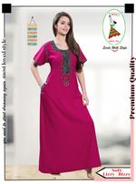 MANGAI Premium KARACHI Embroidery Nighties | Beautiful Embroidery Design's | Branded Quality | Half Sleeve | Regular Model | Stylish Nightdress for Women (KEM)