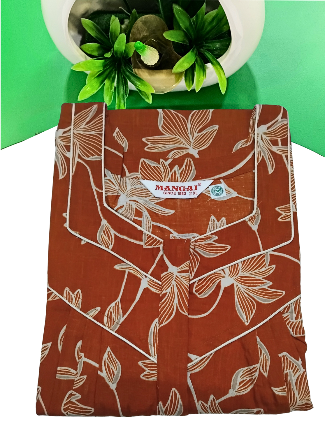 MANGAI Cotton Straight Zip Feeding Nighty |Post Pregnancy | Comfort and Style | Pleated Model | Soft Cotton Feeding Nighties (STF)