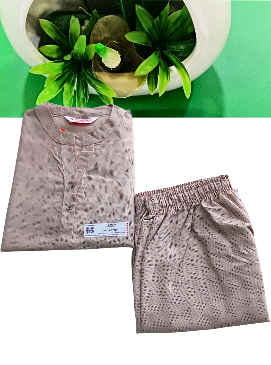 New MANGAI Stylish Cotton Night Suits for all Stylish Women's | Long Sleeve with Size Pocket Beautiful all Over Printed Elastic Waist Top & Bottom Cord Set your Perfect Nightwear Companion (MCNS)