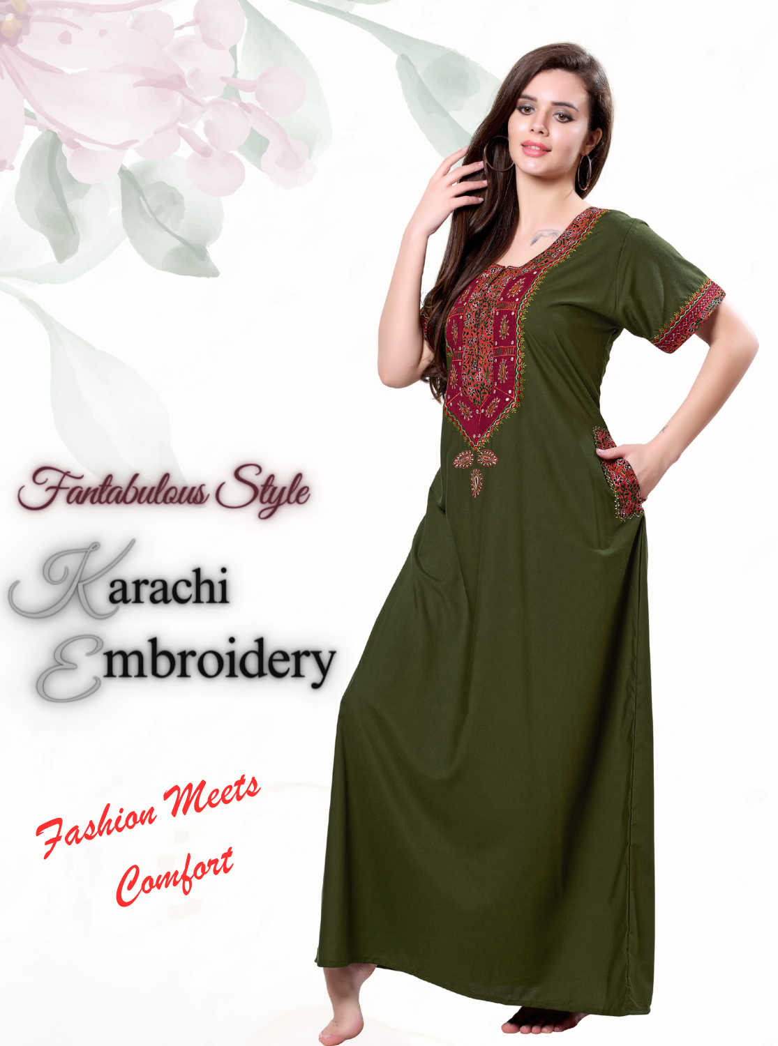 MANGAI KARACHI Embroidery Nighties