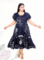 Rayon MAXI FROCK Model Nighties | Fancy Petal Sleeve | Fancy Neck & Side Pocket | Pleated Frock MAXI Style | Trendy Collection's for Stylish Women & Teenage Girl (FSF)