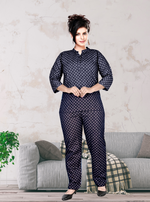 New MANGAI Stylish Cotton Night Suits for all Stylish Women's | Long Sleeve with Size Pocket Beautiful all Over Printed Elastic Waist Top & Bottom Cord Set your Perfect Nightwear Companion (MCNS)