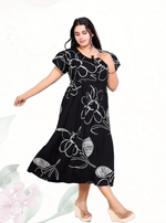Rayon MAXI FROCK Model Nighties | Fancy Petal Sleeve | Fancy Neck & Side Pocket | Pleated Frock MAXI Style | Trendy Collection's for Stylish Women & Teenage Girl (FSF)