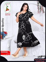 Rayon MAXI FROCK Model Nighties | Fancy Petal Sleeve | Fancy Neck & Side Pocket | Pleated Frock MAXI Style | Trendy Collection's for Stylish Women & Teenage Girl (FSF)