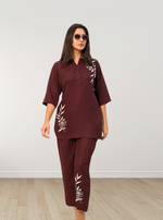 MANGAI Premium Cotton Printed Night Suits | Stylish Print's All Over | Top & Bottom Set | 3/4 Sleeve | Trendy Night Suits for Stylish Women's (MLNS)