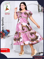 Rayon MAXI FROCK Model Nighties | Fancy Petal Sleeve | Fancy Neck & Side Pocket | Pleated Frock MAXI Style | Trendy Collection's for Stylish Women & Teenage Girl (FSF)