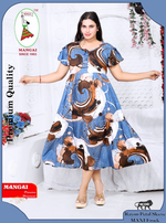 Rayon MAXI FROCK Model Nighties | Fancy Petal Sleeve | Fancy Neck & Side Pocket | Pleated Frock MAXI Style | Trendy Collection's for Stylish Women & Teenage Girl (FSF)