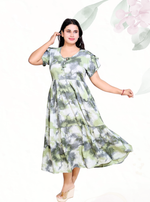 Rayon MAXI FROCK Model Nighties | Fancy Petal Sleeve | Fancy Neck & Side Pocket | Pleated Frock MAXI Style | Trendy Collection's for Stylish Women & Teenage Girl (FSF)