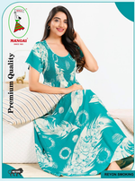 MANGAI RAYON Smocking Nighty | Beautiful Pleated Design | Side Pocket | Stylish Nighty for Trendy Women's | Your Perfect Nightwear Collection's (SRN)