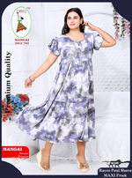 Rayon MAXI FROCK Model Nighties | Fancy Petal Sleeve | Fancy Neck & Side Pocket | Pleated Frock MAXI Style | Trendy Collection's for Stylish Women & Teenage Girl (FSF)