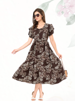 Rayon MAXI FROCK Model Nighties | Fancy Petal Sleeve | Fancy Neck & Side Pocket | Pleated Frock MAXI Style | Trendy Collection's for Stylish Women & Teenage Girl (FSF)