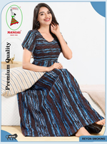 MANGAI RAYON Smocking Nighty | Beautiful Pleated Design | Side Pocket | Stylish Nighty for Trendy Women's | Your Perfect Nightwear Collection's (SRN)