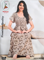 MANGAI RAYON Smocking Nighty | Beautiful Pleated Design | Side Pocket | Stylish Nighty for Trendy Women's | Your Perfect Nightwear Collection's (SRN)