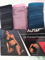 AUSM Premium Cotton Printed 3-Piece Pack – Elastic Outer, Stretchable Panties for Women & Teenage Girls (LUNARI PRNTED PNTYS)