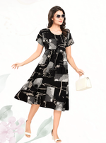 Rayon MAXI FROCK Model Nighties | Round Neck & Side Pocket | Pleated Frock MAXI Style | Trendy Collection's for Stylish Women & Teenage Girl (FRH)