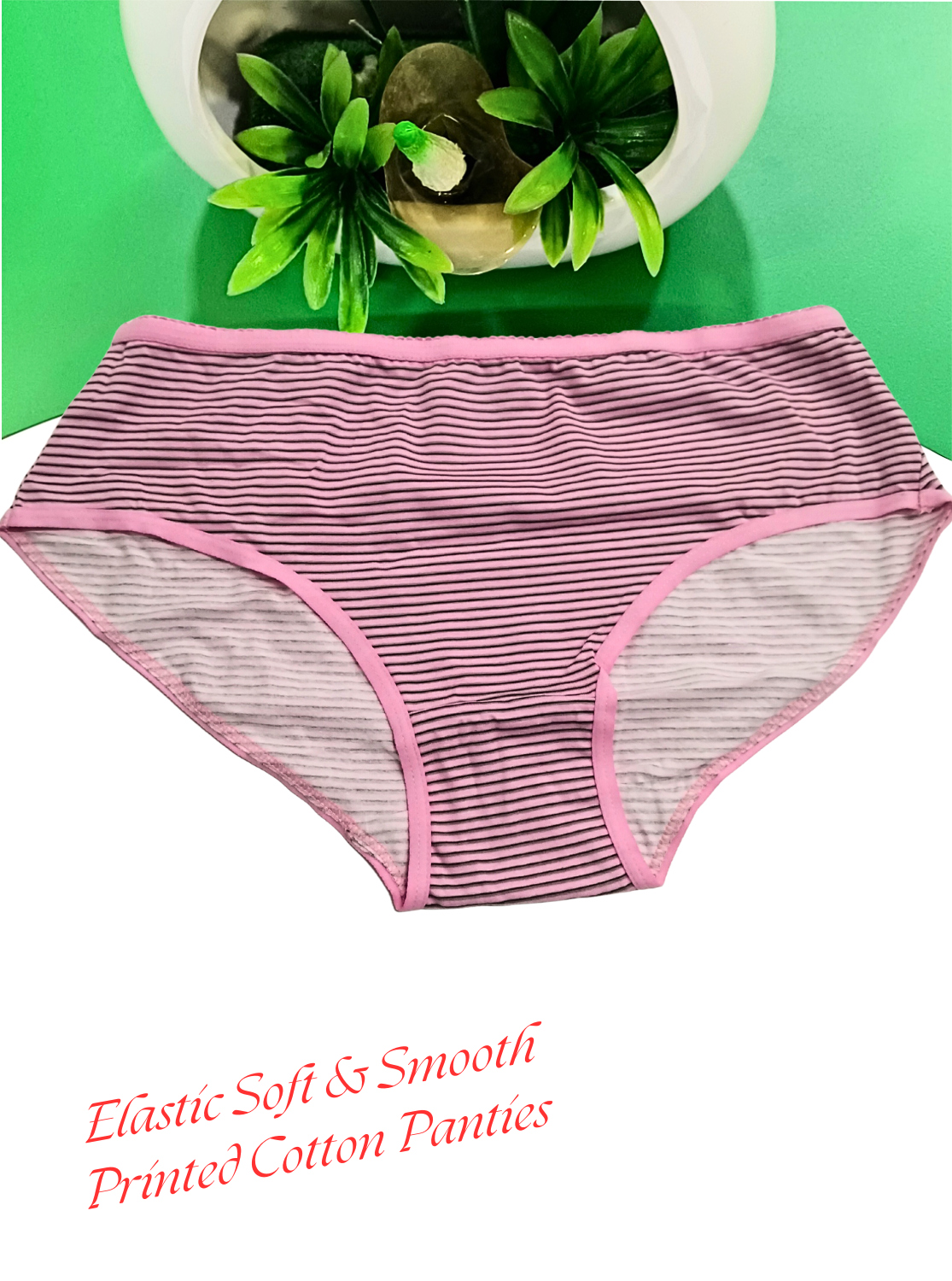 AUSM Premium Cotton Printed 3-Piece Pack – Elastic Outer, Stretchable Panties for Women & Teenage Girls (LUNARI PRNTED PNTYS)