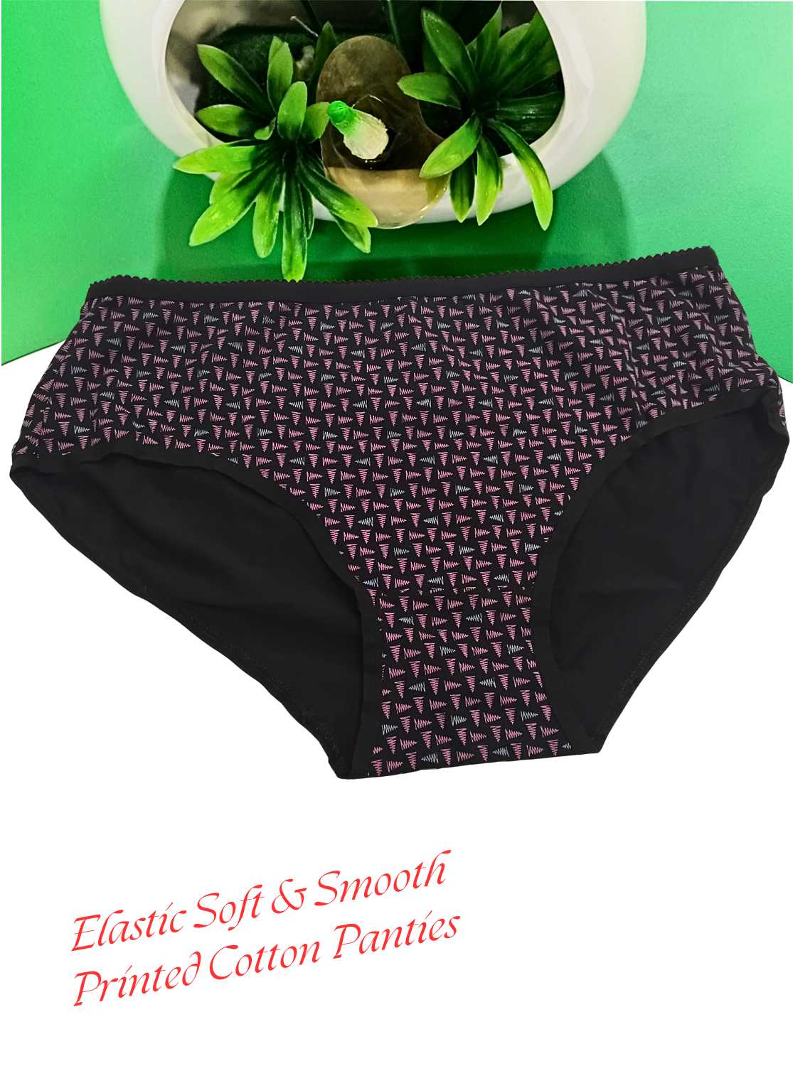 AUSM Premium Cotton Printed 3-Piece Pack – Elastic Outer, Stretchable Panties for Women & Teenage Girls (LUNARI PRNTED PNTYS)