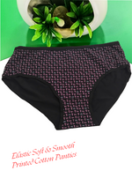 AUSM Premium Cotton Printed 3-Piece Pack – Elastic Outer, Stretchable Panties for Women & Teenage Girls (LUNARI PRNTED PNTYS)