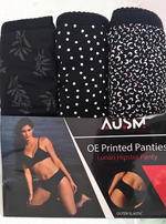 AUSM Premium Cotton Printed 3-Piece Pack – Elastic Outer, Stretchable Panties for Women & Teenage Girls (LUNARI PRNTED PNTYS)