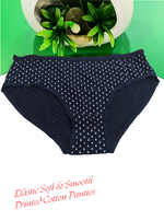 AUSM Premium Cotton Printed 3-Piece Pack – Elastic Outer, Stretchable Panties for Women & Teenage Girls (LUNARI PRNTED PNTYS)