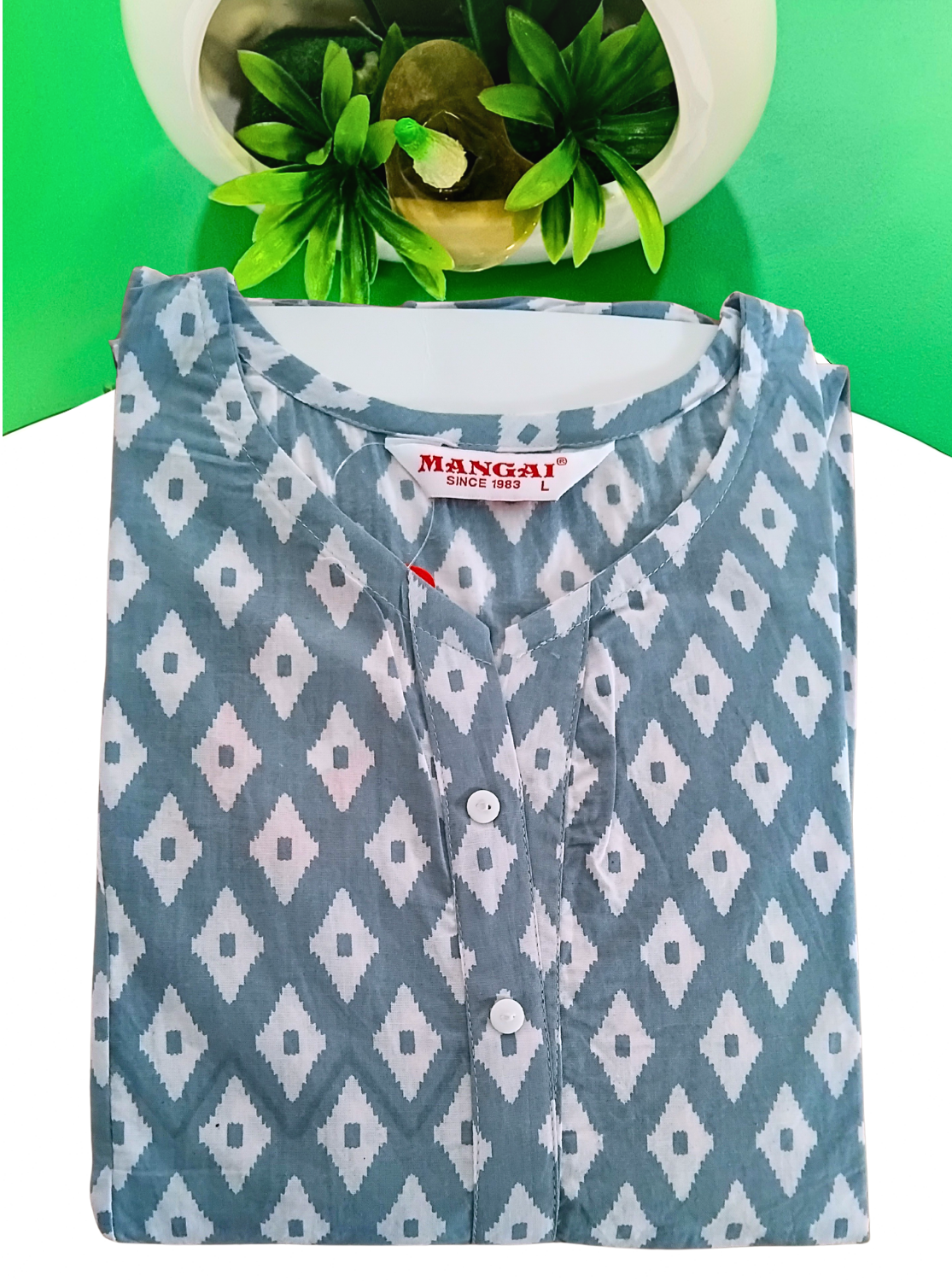 Cotton Gathering Frock for Summer Arrivals | Side Pocket | Button Closed | Elegant Casual Night Wear for Trendy Women's (FKC)