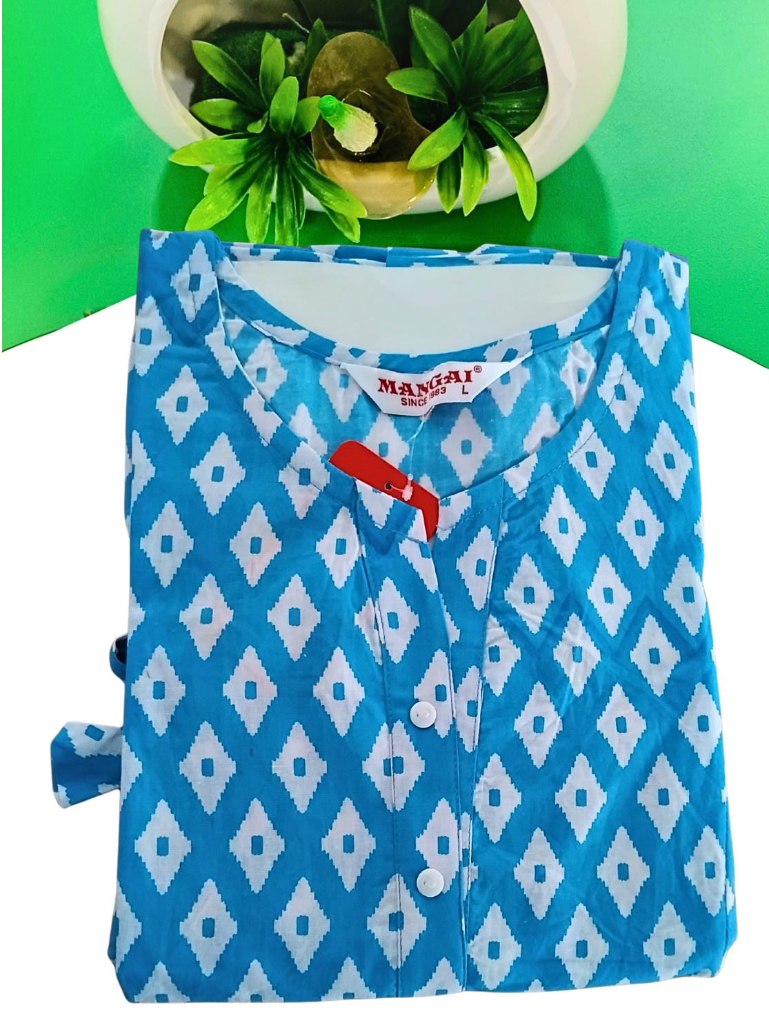 Cotton Gathering Frock for Summer Arrivals | Side Pocket | Button Closed | Elegant Casual Night Wear for Trendy Women's (FKC)