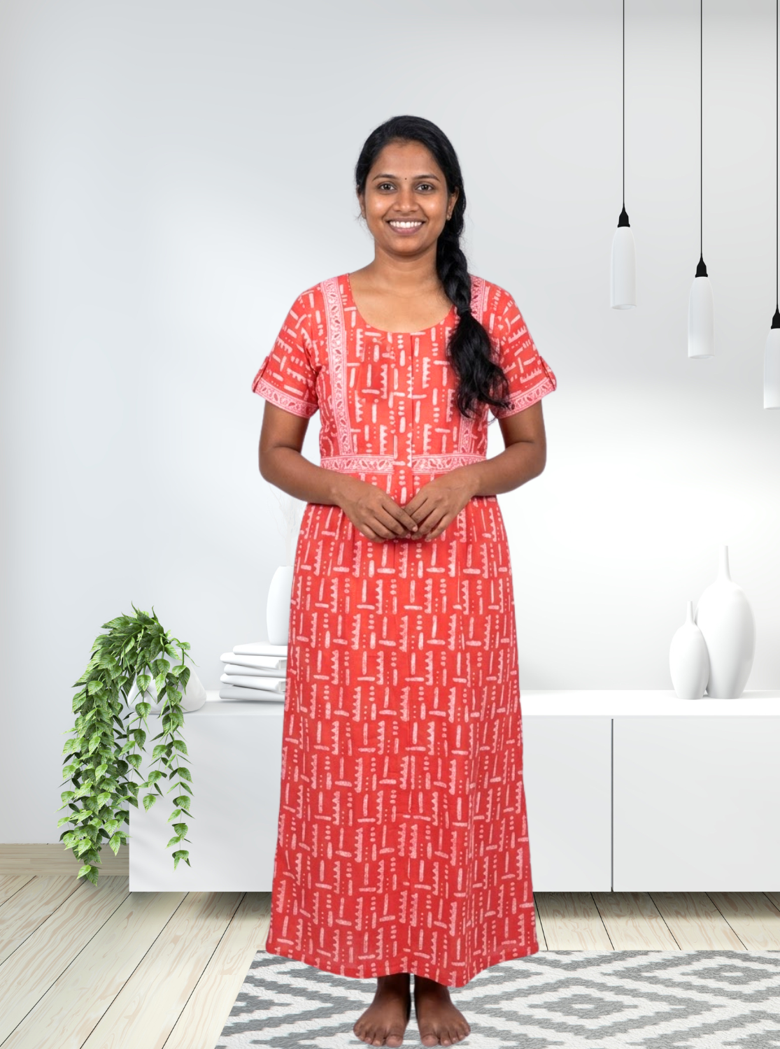 Cotton FROCK Model Casual Wear Nighties | Stylish Pleated Frock Style | Multipurpose Nighties | Pregnancy Wear | Pleated Model | Stylish Nighties for Stylish Women (PWC)