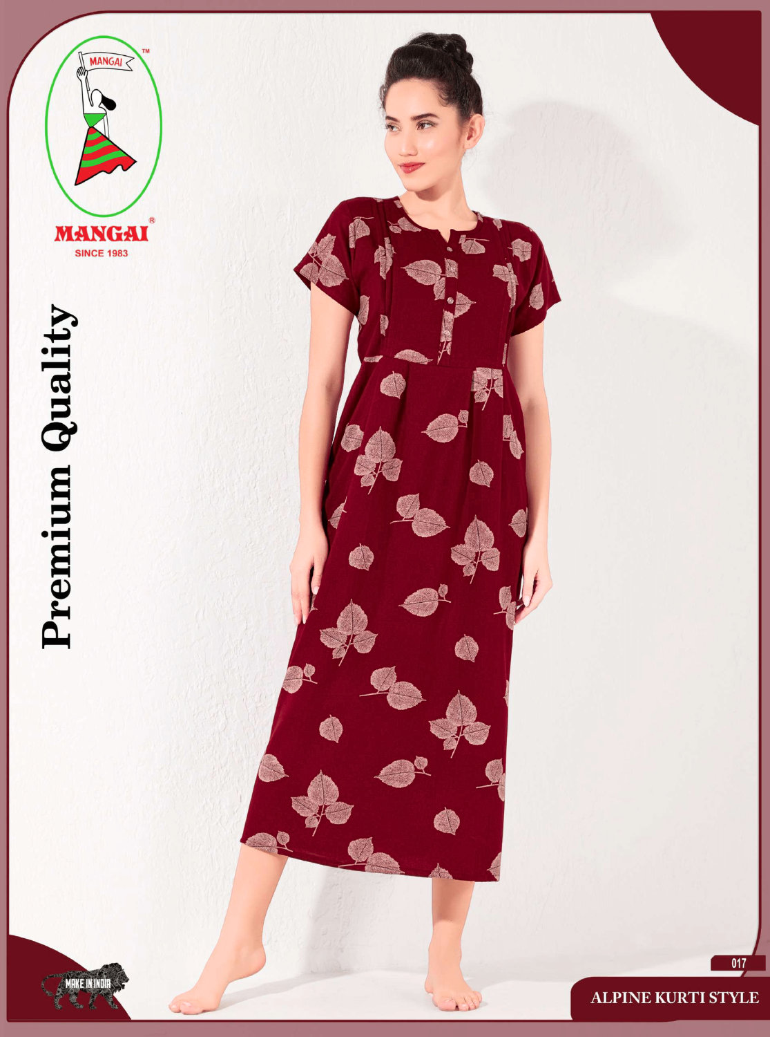 Alpine KURTHI Style Nighties| FancySleeve | Zipless Model | Updated Collection's for Stylish Women AK (H/S)