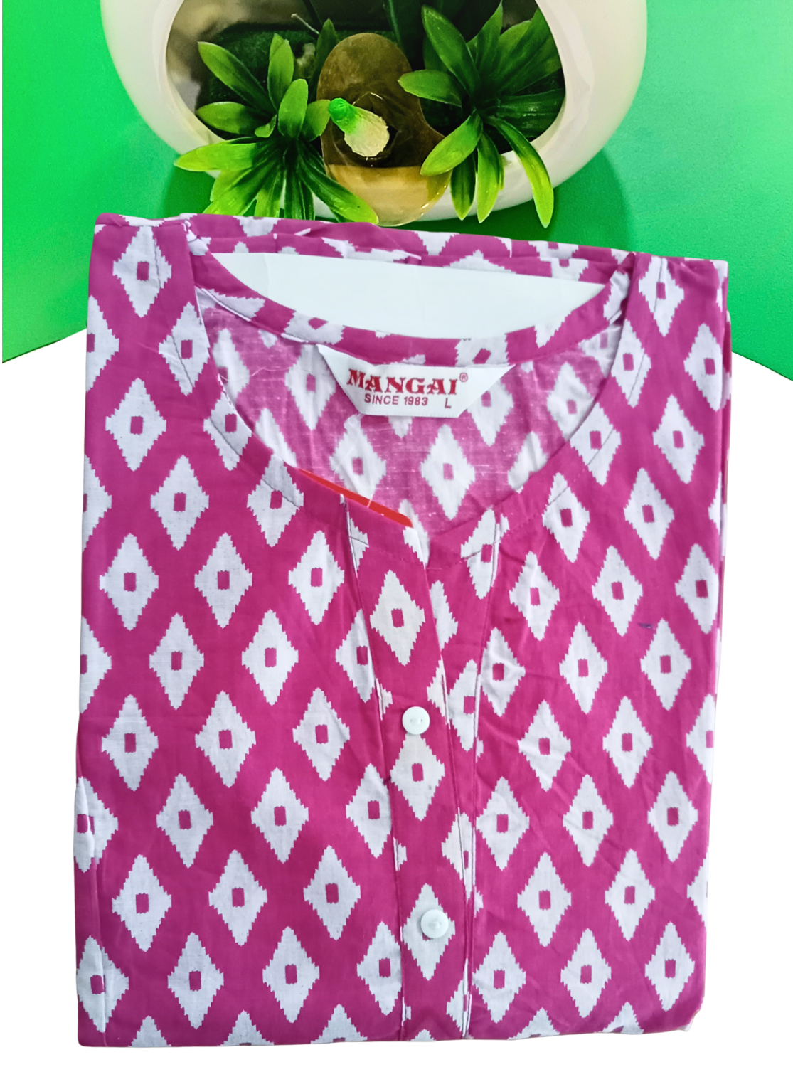 Cotton Gathering Frock for Summer Arrivals | Side Pocket | Button Closed | Elegant Casual Night Wear for Trendy Women's (FKC)