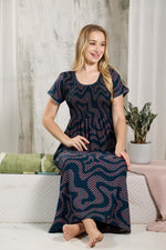 ALPINE Smocking Nighty | Beautiful Pleated Design | Side Pocket | Stylish Nighty for Trendy Women's | Your Perfect Nightwear Collection's (ALS)