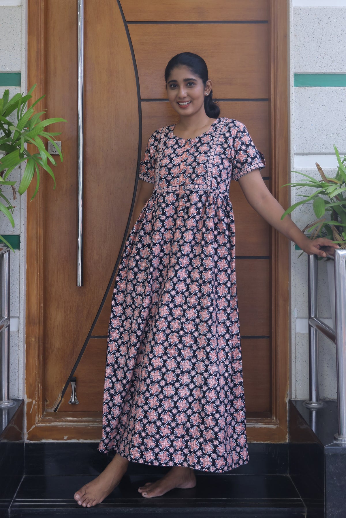 Cotton FROCK Model Casual Wear Nighties | Stylish Pleated Frock Style | Multipurpose Nighties | Pregnancy Wear | Pleated Model | Stylish Nighties for Stylish Women (MW)