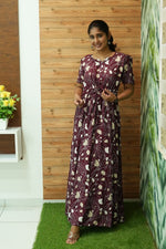 Stylish Arrivals Rayon Gathering Frock Model Night Gown's | Front Adjustable Gathering Style Rope Rope | Puff Sleeve | Trending Collection's for Stylish Women's (GFK)