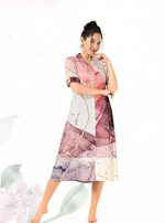 MANGAI Premium Rayon Collar MAXI Nighty for Women | Long Sleeve Stylish Nightwear for Women and Teenager | Perfect Stylish Nightwear (CM)