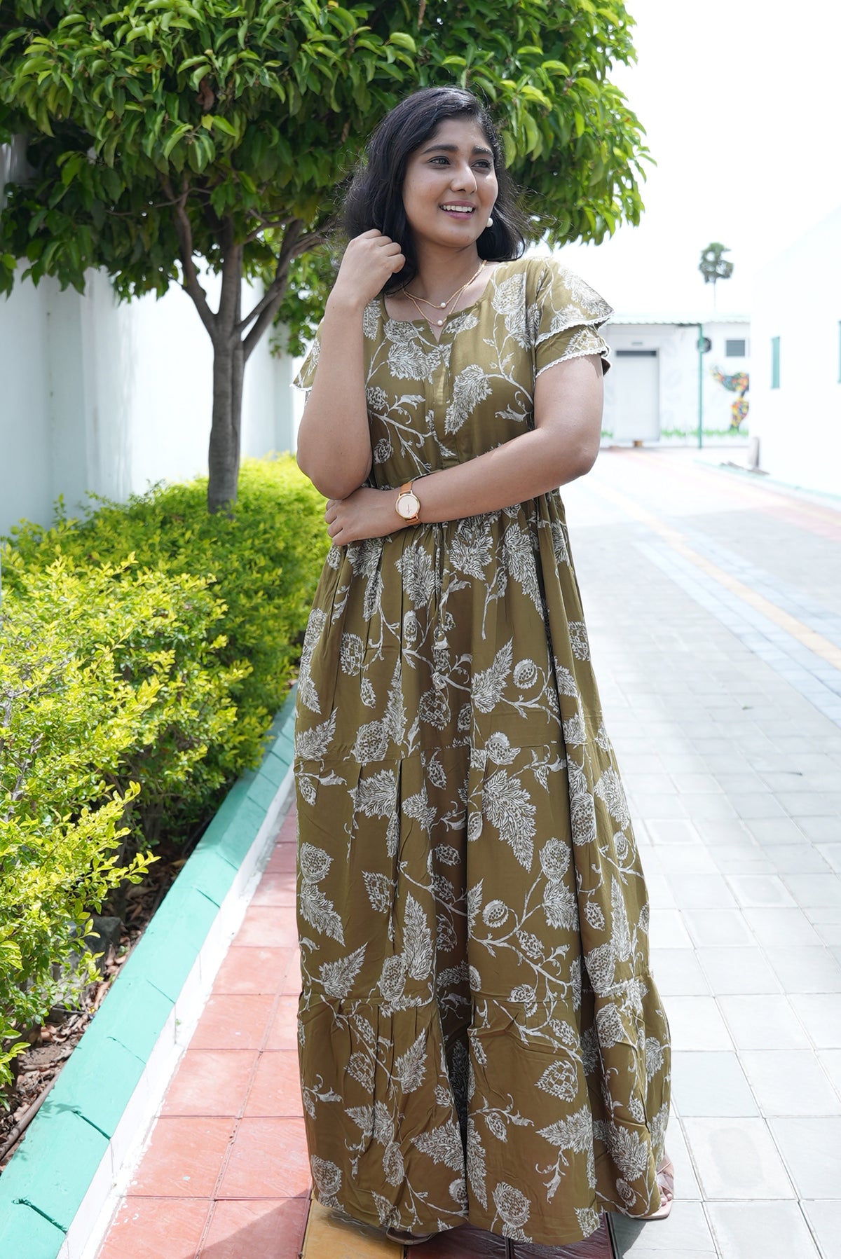 Stylish Arrivals Rayon Gathering Frock Model Night Gown's | Front Adjustable Gathering Style Rope Rope | Double Layer Sleeve | Trending Collection's for Stylish Women's (GFK)