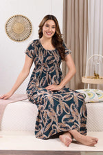 ALPINE Smocking Nighty | Beautiful Pleated Design | Side Pocket | Stylish Nighty for Trendy Women's | Your Perfect Nightwear Collection's (ALS)