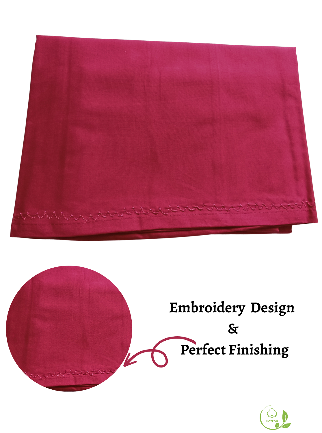 MANGAI Premium Superior Cotton Petticoats - 8 Part Embroidery Design | Matched Drawstring | Premium Quality (SPR-PC)
