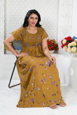 MANGAI Premium RAYON Smocking Nighty | Beautiful Pleated Design | Side Pocket | Stylish Nighty for Trendy Women's | Your Perfect Nightwear Collection's (RYS)