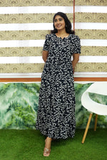 Stylish Arrivals Rayon Gathering Frock Model Night Gown's | Front Adjustable Gathering Style Rope Rope | Puff Sleeve | Trending Collection's for Stylish Women's (GFK)