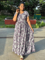 Stylish Alpine FULL FROCK Model Nighties| Fancy Sleeves & Neck Pattern| Side Pocket with Back Tie Rope | Perfect Nightwear Trendy Women's (FRK)