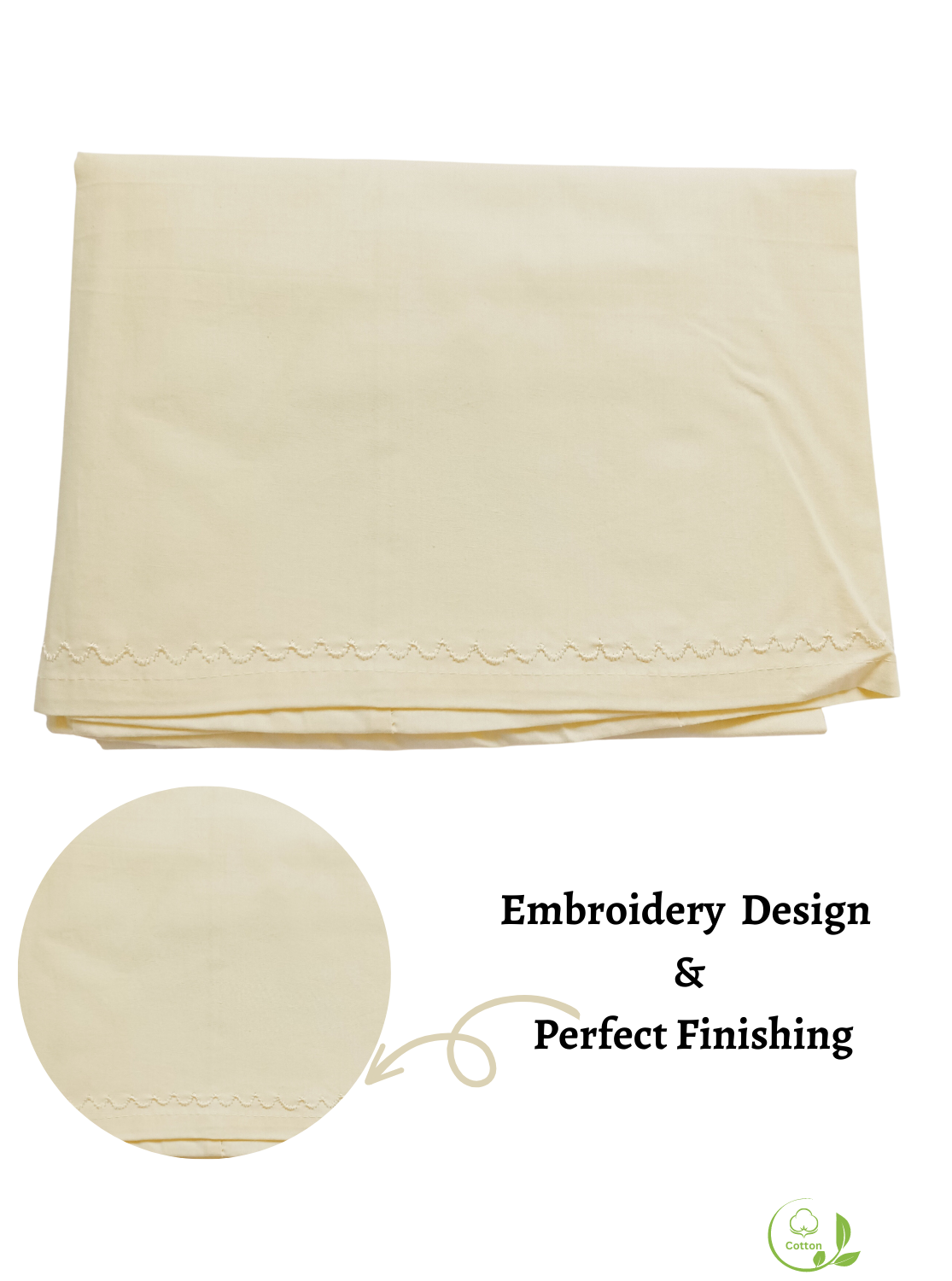 MANGAI Premium Superior Cotton Petticoats - 7 Part Embroidery Design | Matched Drawstring | Premium Quality (SPR-PC)