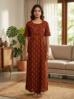 MANGAI Cotton Printed Pleated Model Half Sleeve 3XL Size Shrinkage Free Nighties (3PZ)