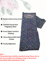 Cotton FROCK Model Casual Wear Nighties | Stylish Pleated Frock Style | Multipurpose Nighties | Pregnancy Wear | Pleated Model | Stylish Nighties for Stylish Women (PWC)
