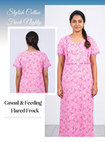 Cotton FROCK Model Casual Wear Nighties | Stylish Pleated Frock Style | Multipurpose Nighties | Pregnancy Wear | Pleated Model | Stylish Nighties for Stylish Women (PWC)