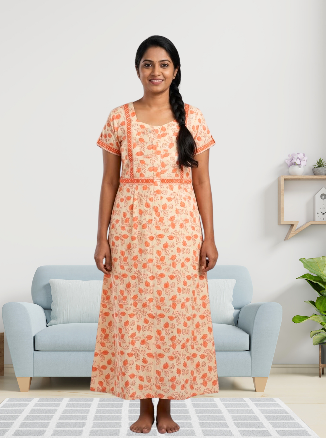 Cotton FROCK Model Casual Wear Nighties | Stylish Pleated Frock Style | Multipurpose Nighties | Pregnancy Wear | Pleated Model | Stylish Nighties for Stylish Women (PWC)