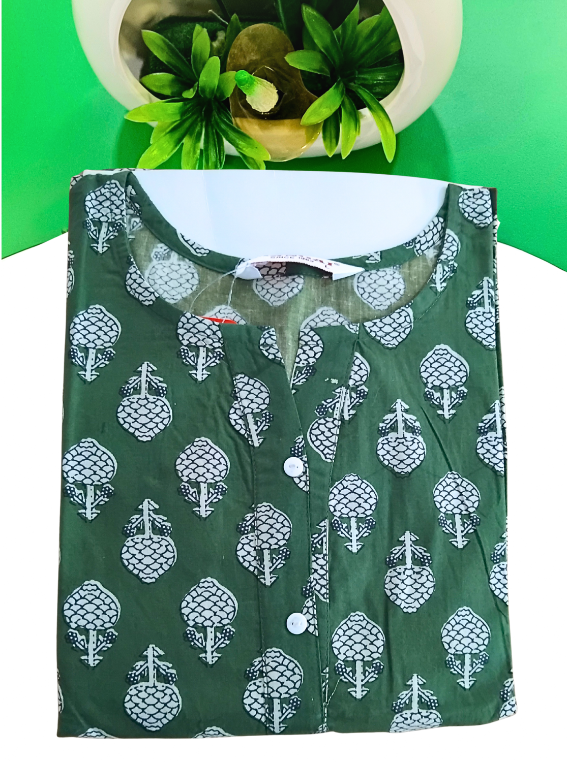 Cotton Gathering Frock for Summer Arrivals | Side Pocket | Button Closed | Elegant Casual Night Wear for Trendy Women's (FKC)