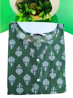 Cotton Gathering Frock for Summer Arrivals | Side Pocket | Button Closed | Elegant Casual Night Wear for Trendy Women's (FKC)