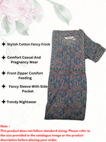Cotton FROCK Model Casual Wear Nighties | Stylish Pleated Frock Style | Multipurpose Nighties | Pregnancy Wear | Pleated Model | Stylish Nighties for Stylish Women (PWC)