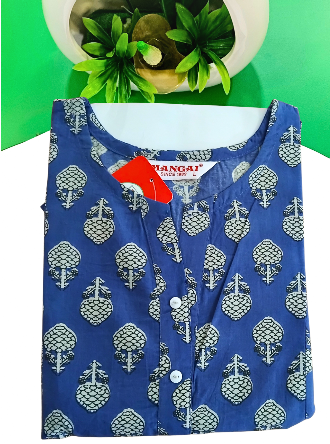 Cotton Gathering Frock for Summer Arrivals | Side Pocket | Button Closed | Elegant Casual Night Wear for Trendy Women's (FKC)